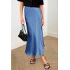 imagePRETTYGARDEN Womens Summer Midi Satin Skirt Dressy Casual High Waisted A Line Flowy Ruffle Elegant Party SkirtsBlue