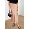 imagePRETTYGARDEN Womens Summer Midi Satin Skirt Dressy Casual High Waisted A Line Flowy Ruffle Elegant Party SkirtsChampagne