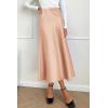imagePRETTYGARDEN Womens Summer Midi Satin Skirt Dressy Casual High Waisted A Line Flowy Ruffle Elegant Party SkirtsChampagne
