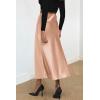 imagePRETTYGARDEN Womens Summer Midi Satin Skirt Dressy Casual High Waisted A Line Flowy Ruffle Elegant Party SkirtsChampagne