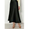 imagePRETTYGARDEN Womens Summer Midi Satin Skirt Dressy Casual High Waisted A Line Flowy Ruffle Elegant Party SkirtsDark Army Green