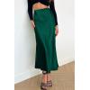imagePRETTYGARDEN Womens Summer Midi Satin Skirt Dressy Casual High Waisted A Line Flowy Ruffle Elegant Party SkirtsDark Green
