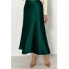 imagePRETTYGARDEN Womens Summer Midi Satin Skirt Dressy Casual High Waisted A Line Flowy Ruffle Elegant Party SkirtsDark Green