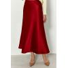 imagePRETTYGARDEN Womens Summer Midi Satin Skirt Dressy Casual High Waisted A Line Flowy Ruffle Elegant Party SkirtsDark Red
