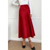 imagePRETTYGARDEN Womens Summer Midi Satin Skirt Dressy Casual High Waisted A Line Flowy Ruffle Elegant Party SkirtsDark Red