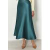 imagePRETTYGARDEN Womens Summer Midi Satin Skirt Dressy Casual High Waisted A Line Flowy Ruffle Elegant Party SkirtsLake Blue