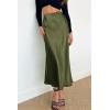 imagePRETTYGARDEN Womens Summer Midi Satin Skirt Dressy Casual High Waisted A Line Flowy Ruffle Elegant Party SkirtsLight Army Green