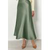 imagePRETTYGARDEN Womens Summer Midi Satin Skirt Dressy Casual High Waisted A Line Flowy Ruffle Elegant Party SkirtsLight Green