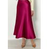 imagePRETTYGARDEN Womens Summer Midi Satin Skirt Dressy Casual High Waisted A Line Flowy Ruffle Elegant Party SkirtsRose Red