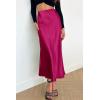 imagePRETTYGARDEN Womens Summer Midi Satin Skirt Dressy Casual High Waisted A Line Flowy Ruffle Elegant Party SkirtsRose Red