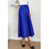 imagePRETTYGARDEN Womens Summer Midi Satin Skirt Dressy Casual High Waisted A Line Flowy Ruffle Elegant Party SkirtsRoyal Blue