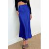 imagePRETTYGARDEN Womens Summer Midi Satin Skirt Dressy Casual High Waisted A Line Flowy Ruffle Elegant Party SkirtsRoyal Blue