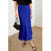 imagePRETTYGARDEN Womens Summer Midi Satin Skirt Dressy Casual High Waisted A Line Flowy Ruffle Elegant Party SkirtsRoyal Blue