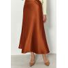 imagePRETTYGARDEN Womens Summer Midi Satin Skirt Dressy Casual High Waisted A Line Flowy Ruffle Elegant Party SkirtsRust Red