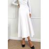 imagePRETTYGARDEN Womens Summer Midi Satin Skirt Dressy Casual High Waisted A Line Flowy Ruffle Elegant Party SkirtsWhite
