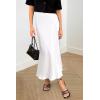 imagePRETTYGARDEN Womens Summer Midi Satin Skirt Dressy Casual High Waisted A Line Flowy Ruffle Elegant Party SkirtsWhite
