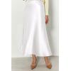 imagePRETTYGARDEN Womens Summer Midi Satin Skirt Dressy Casual High Waisted A Line Flowy Ruffle Elegant Party SkirtsWhite