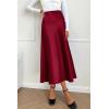 imagePRETTYGARDEN Womens Summer Midi Satin Skirt Dressy Casual High Waisted A Line Flowy Ruffle Elegant Party SkirtsWine Red