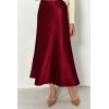 imagePRETTYGARDEN Womens Summer Midi Satin Skirt Dressy Casual High Waisted A Line Flowy Ruffle Elegant Party SkirtsWine Red
