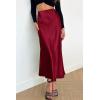 imagePRETTYGARDEN Womens Summer Midi Satin Skirt Dressy Casual High Waisted A Line Flowy Ruffle Elegant Party SkirtsWine Red