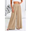 imagePRETTYGARDEN Womens Summer Wide Leg Trouser Pants Casual High Waisted Flowy Palazzo Lounge Pant with PocketsApricot
