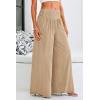 imagePRETTYGARDEN Womens Summer Wide Leg Trouser Pants Casual High Waisted Flowy Palazzo Lounge Pant with PocketsApricot