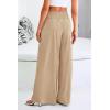imagePRETTYGARDEN Womens Summer Wide Leg Trouser Pants Casual High Waisted Flowy Palazzo Lounge Pant with PocketsApricot