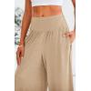 imagePRETTYGARDEN Womens Summer Wide Leg Trouser Pants Casual High Waisted Flowy Palazzo Lounge Pant with PocketsApricot