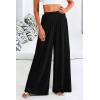imagePRETTYGARDEN Womens Summer Wide Leg Trouser Pants Casual High Waisted Flowy Palazzo Lounge Pant with PocketsBlack