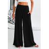 imagePRETTYGARDEN Womens Summer Wide Leg Trouser Pants Casual High Waisted Flowy Palazzo Lounge Pant with PocketsBlack