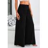 imagePRETTYGARDEN Womens Summer Wide Leg Trouser Pants Casual High Waisted Flowy Palazzo Lounge Pant with PocketsBlack