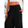imagePRETTYGARDEN Womens Summer Wide Leg Trouser Pants Casual High Waisted Flowy Palazzo Lounge Pant with PocketsBlack