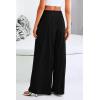 imagePRETTYGARDEN Womens Summer Wide Leg Trouser Pants Casual High Waisted Flowy Palazzo Lounge Pant with PocketsBlack