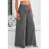 imagePRETTYGARDEN Womens Summer Wide Leg Trouser Pants Casual High Waisted Flowy Palazzo Lounge Pant with PocketsDark Grey