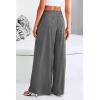 imagePRETTYGARDEN Womens Summer Wide Leg Trouser Pants Casual High Waisted Flowy Palazzo Lounge Pant with PocketsDark Grey