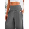 imagePRETTYGARDEN Womens Summer Wide Leg Trouser Pants Casual High Waisted Flowy Palazzo Lounge Pant with PocketsDark Grey
