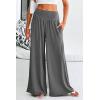 imagePRETTYGARDEN Womens Summer Wide Leg Trouser Pants Casual High Waisted Flowy Palazzo Lounge Pant with PocketsDark Grey