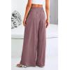 imagePRETTYGARDEN Womens Summer Wide Leg Trouser Pants Casual High Waisted Flowy Palazzo Lounge Pant with PocketsDark Red