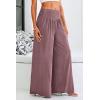 imagePRETTYGARDEN Womens Summer Wide Leg Trouser Pants Casual High Waisted Flowy Palazzo Lounge Pant with PocketsDark Red