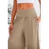 imagePRETTYGARDEN Womens Summer Wide Leg Trouser Pants Casual High Waisted Flowy Palazzo Lounge Pant with PocketsLight Brown