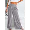 imagePRETTYGARDEN Womens Summer Wide Leg Trouser Pants Casual High Waisted Flowy Palazzo Lounge Pant with PocketsLight Grey