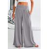 imagePRETTYGARDEN Womens Summer Wide Leg Trouser Pants Casual High Waisted Flowy Palazzo Lounge Pant with PocketsLight Grey