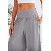 imagePRETTYGARDEN Womens Summer Wide Leg Trouser Pants Casual High Waisted Flowy Palazzo Lounge Pant with PocketsLight Grey