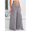 imagePRETTYGARDEN Womens Summer Wide Leg Trouser Pants Casual High Waisted Flowy Palazzo Lounge Pant with PocketsLight Grey
