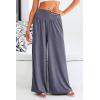 imagePRETTYGARDEN Womens Summer Wide Leg Trouser Pants Casual High Waisted Flowy Palazzo Lounge Pant with PocketsNavy