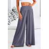 imagePRETTYGARDEN Womens Summer Wide Leg Trouser Pants Casual High Waisted Flowy Palazzo Lounge Pant with PocketsNavy