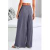 imagePRETTYGARDEN Womens Summer Wide Leg Trouser Pants Casual High Waisted Flowy Palazzo Lounge Pant with PocketsNavy