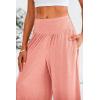 imagePRETTYGARDEN Womens Summer Wide Leg Trouser Pants Casual High Waisted Flowy Palazzo Lounge Pant with PocketsPeach Pink