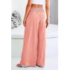 imagePRETTYGARDEN Womens Summer Wide Leg Trouser Pants Casual High Waisted Flowy Palazzo Lounge Pant with PocketsPeach Pink