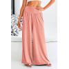 imagePRETTYGARDEN Womens Summer Wide Leg Trouser Pants Casual High Waisted Flowy Palazzo Lounge Pant with PocketsPeach Pink